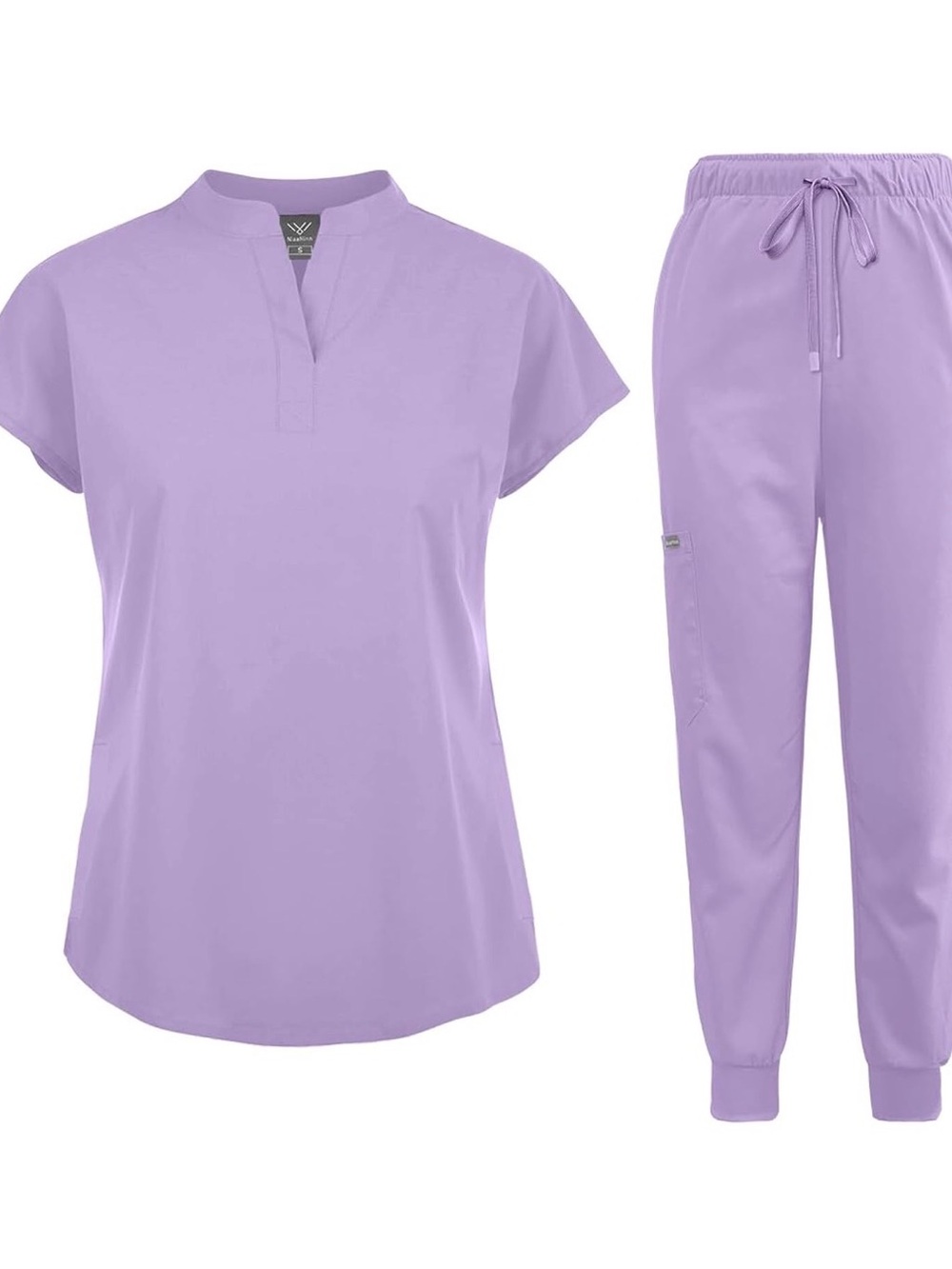 0031: Women’s Lavender V-Neck Style Scrubs Top & Jogger Set
